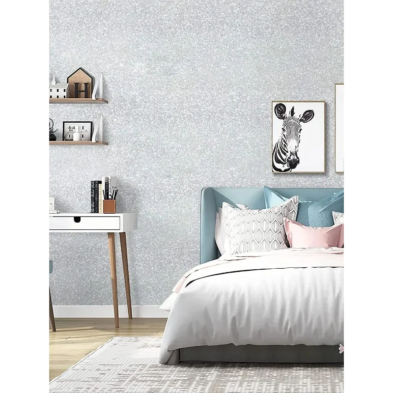 Silver Glitter Contact Paper Silver Peel and Stick Wallpaper