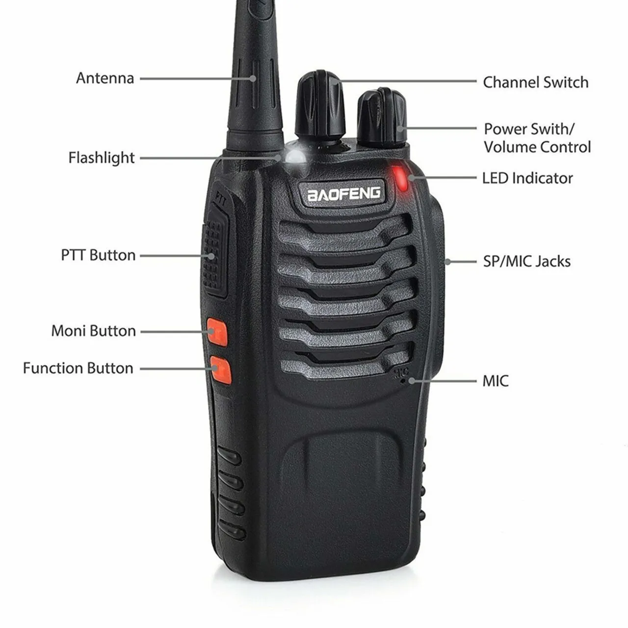1-4 PCS Baofeng BF-888S UHF Walkie Talkie Long Range VOX Two Way Radio + Earpiece 3