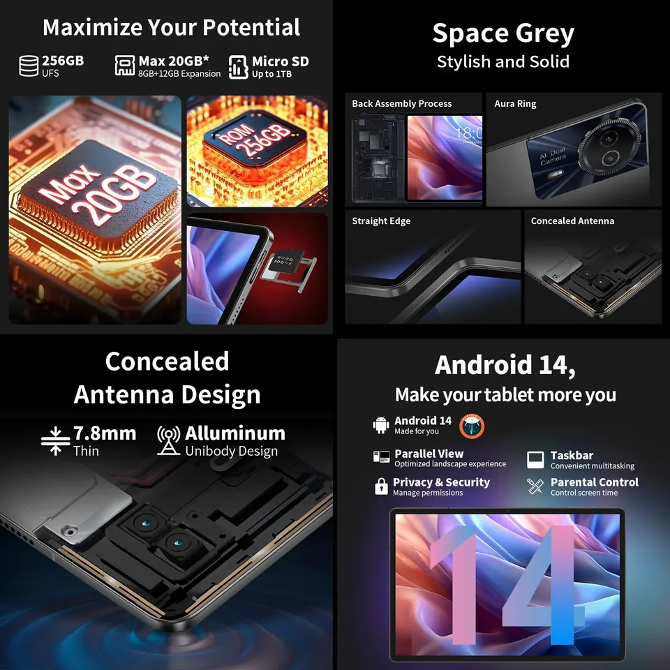 TECLAST T65 Max Android 14 タブレット本体 Teclast T65 Max: Versatile Android 14 tablet comes with