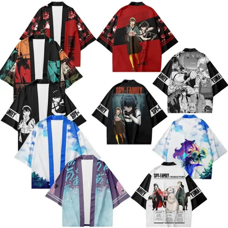 

Color Cosplayer Anime Haori Cloak Spy Family Cosplay Costume Men Top Kimono Harajuku Cardigan 3D Printing Jacket Japanese Style