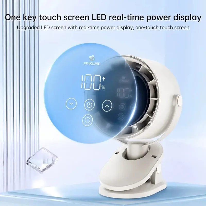 Ventilateur de table portable USB rechargeable, ventilateur de plafond à pince pour l'été, 4000 mAh, 100 vitesses, pour bureau, extérieur, chambre, ventilateur de bureau électrique 2