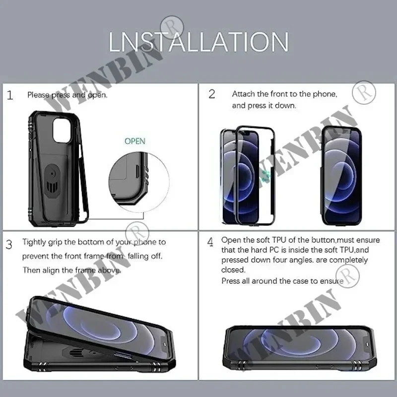 Case For Samsung S24 Ultra S23 FE S22 S21 A14 A13 A54 A33 Heavy Duty with Camera 360 Degree Rotate Kickstand Shockproof Cover