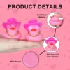 12/24/48PCS Pink Mini Rubber Ducks with Cow-boy Hat,Glasses,Necklace,Jeep Ducks for Ducking,Party Favors,Dashbaord Decoration 3