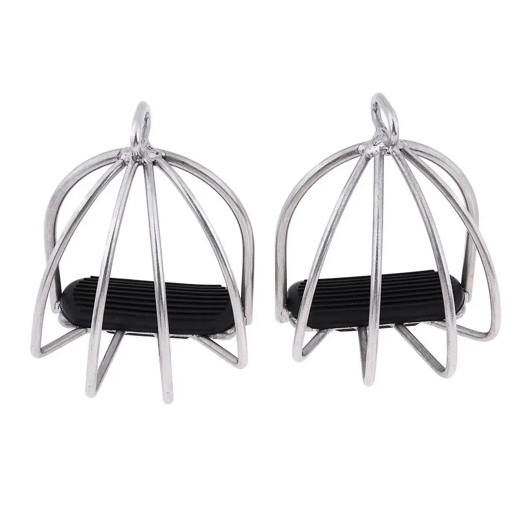1 Pair Stainless  Riding Safety Stirrups Iron for English Saddles 6