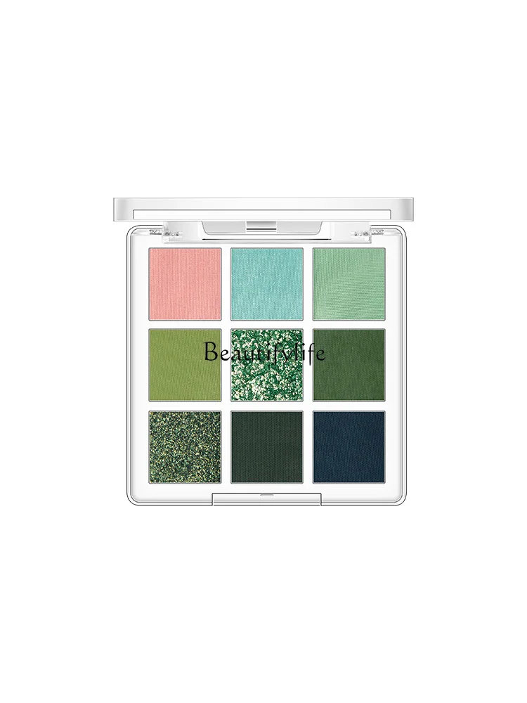

Nine-Color Eye Shadow Denim Blue Cold Tone Dragon Fruit Eye Makeup Matte Thin and Glittering White