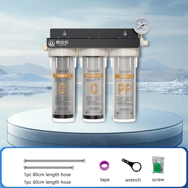Three Stage Water Purifier Household Prefilter Large Flow Direct Drinking Water Purifier Food Grade ABS 1/2inch Male Thread