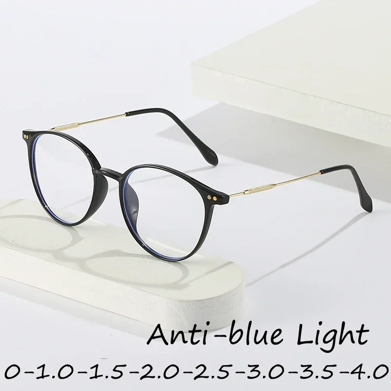 Vintage Round Myopia Glasses with Clear Lenses - Luxury Transparent Eyewear