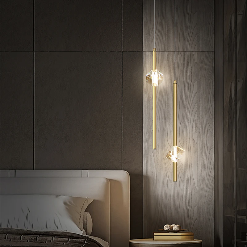 Nordic-Copper-Bedroom-Bedside-Chandelier-Modern-Simple-Crystal-Pendant ...