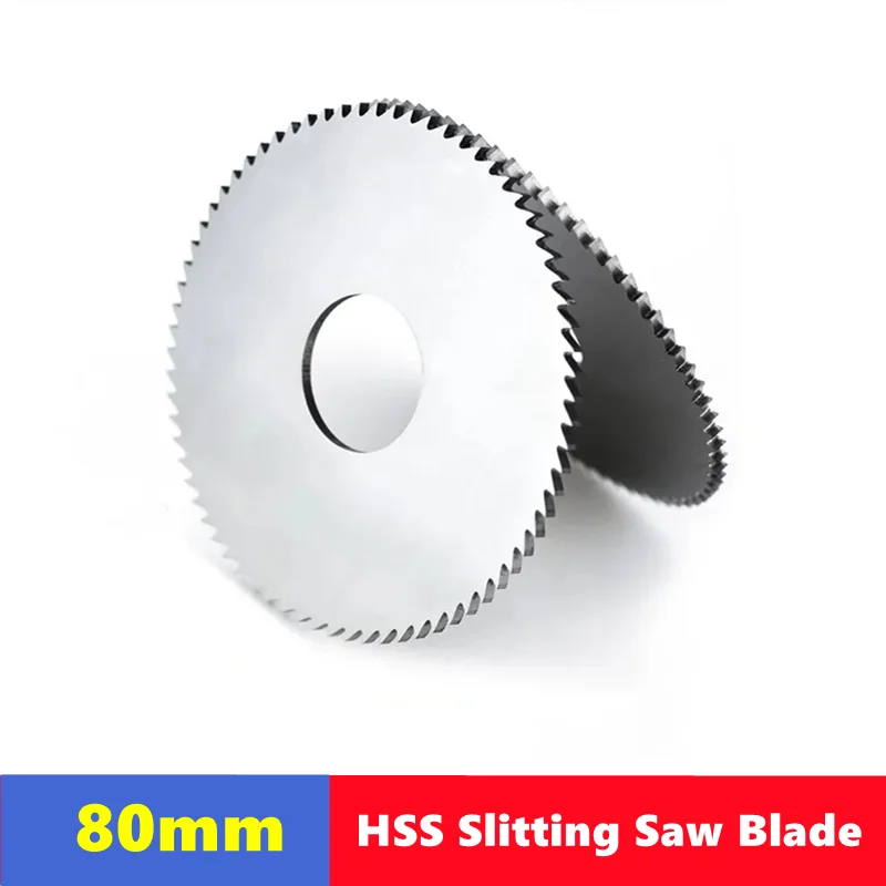 

80mm Slitting & Slotting Saw Blade W6542 HSS Steel Circular Cutting Disc for CNC Slitting Machine Metal Steel PVC Cutting Tool