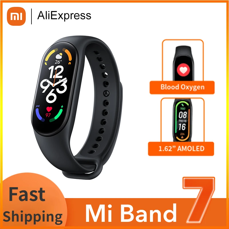 Xiaomi Mi Band 7 Smart Bracelet 6 Color AMOLED Screen Miband 7 Blood Oxygen  Fitness Traker Bluetooth Waterproof Smart Band CN version, Sleep Monitor