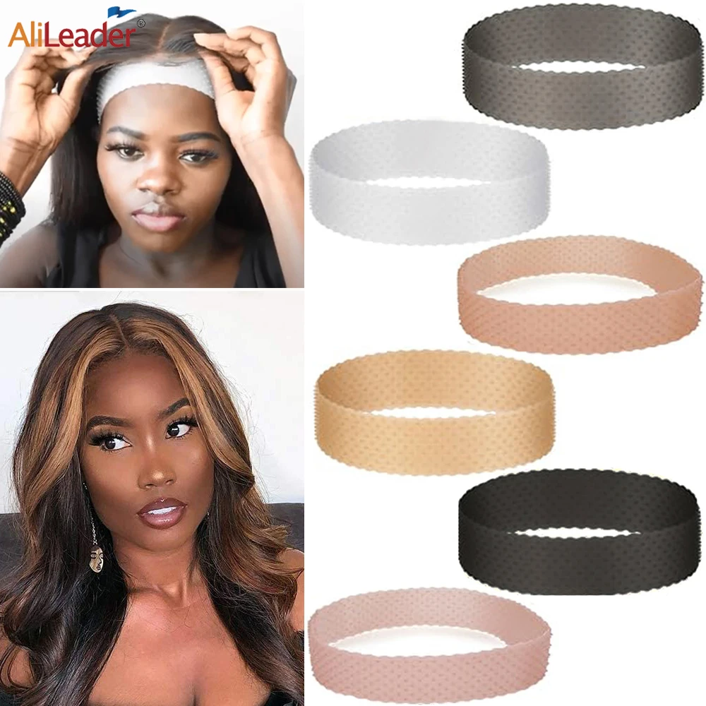 No-slip Wig Grip Band Transparent Silicone Wig Band Comfort Head Hair Band  Extra Hold Wig Headband Adjustable Women Hair Wig Band(black)