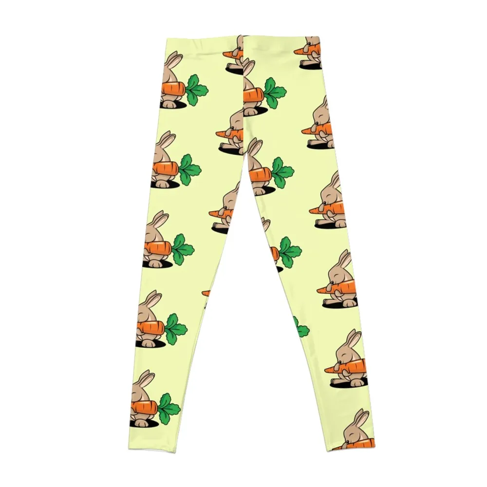 Funny bunny holding a carrot Leggings leggings?Women Legging sexy woman