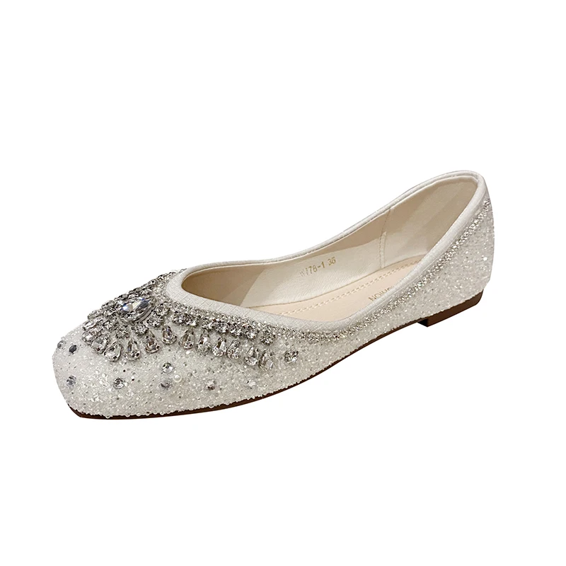 Spring Women Pumps Shoes Square Toe Women Flats Shoes Solid Color Slip On Casual Shoes Soft Comfort Pu Leather Chaussure Femme