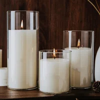 Cup Shape Candle Holders Transparent Glass Candlestick Empty Cups Party Home Decoration Candle Container 1