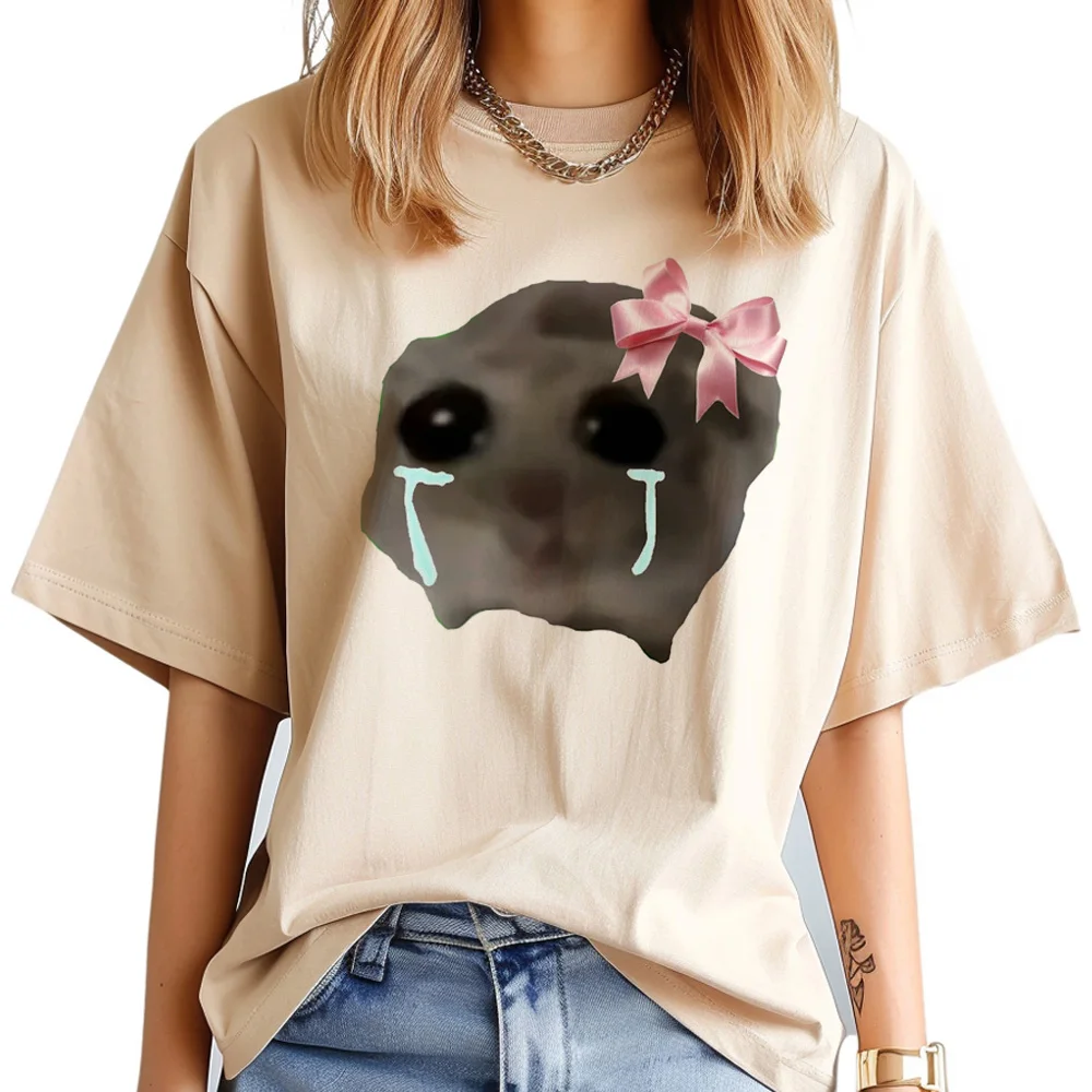 

Sad Hamster Tee women Japanese harajuku manga tshirt girl comic streetwear anime clothes