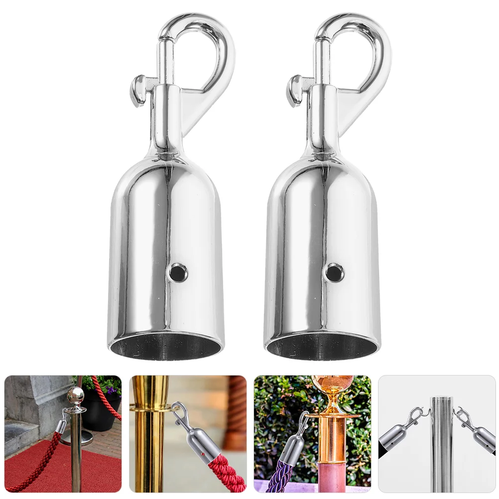 

Cord Locks Double-headed Metal Hook Welcome Pole Lanyard Concierge Post Guard Rope Isolation Belt Cordon Railing (p Hook-gold)