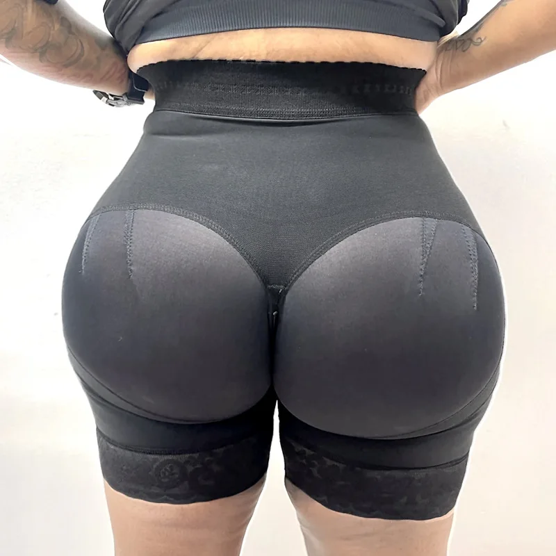 

Double Compression Power Shaping Shorts BBL Post Op Surgery Supplies Skims Kim Kardashian Jeans Woman High Waist Butt Lifter