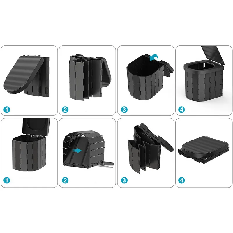 Folding Portable Toilet Outdoor Camping Self Driving Travel Supplies Integrated Toilet Hiking Outdoor Tools