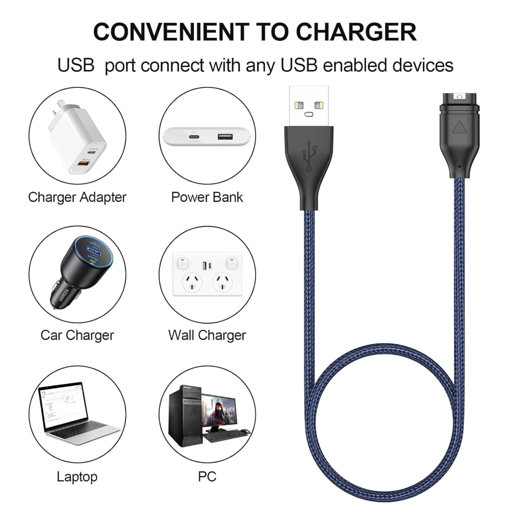 Universal USB Charger for Garmin Venu Series Smart Watches