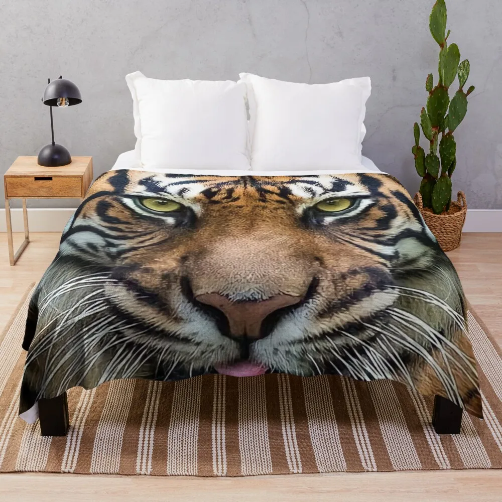 

Awesome Tiger Close Up Throw Blanket Soft Plush Plaid Designers Hair Fluffys Large sofa bed Blankets