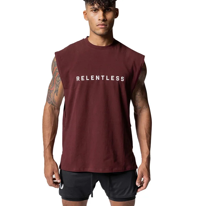 Men's Running Vest Fitness Tank Top Sport Sleeveless Gym Shirt Basketball Jersey Training Bodybuilding Workout Stringer Singlets