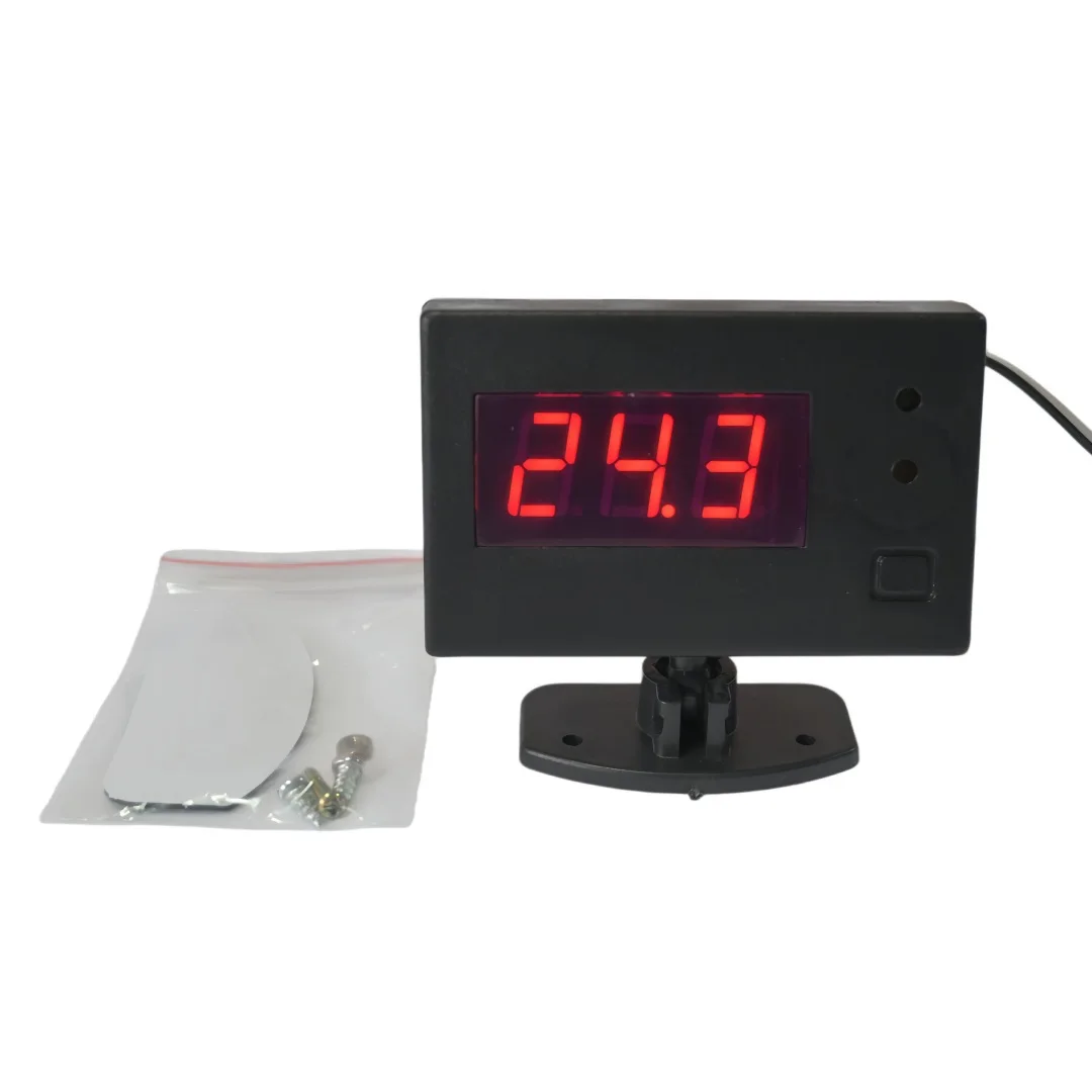 1pcs 자동차 40MM 디지털 수온 게이지 12V 24V 자동차 수정 듀얼 센서 내부 부품