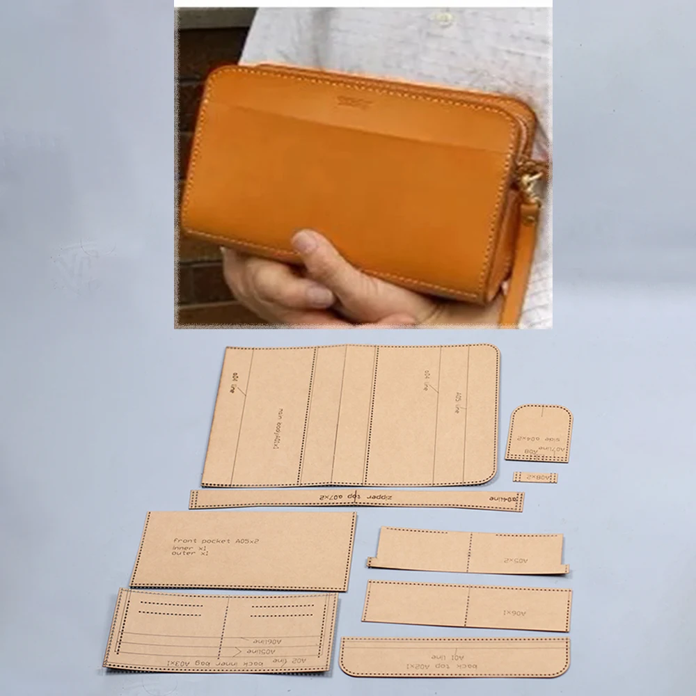 22x15x6.5cm handbag sewing pattern leather craft die cutting template