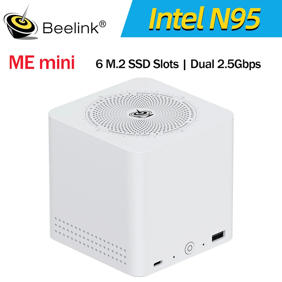 Beelink ME Mini NAS Intel Twin Lake N95 N150 LPDDR5 4800MHz 12G