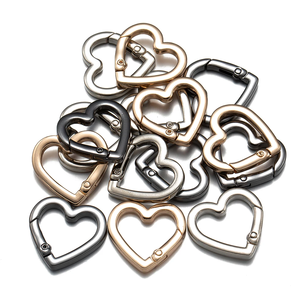 5 teile/los Metall Karabiner Ring Frühling Herz Shape key chain für DIY Tasche Handtasche Schmuck machen Zubehör Stecker Haken Schnalle – Detail 5