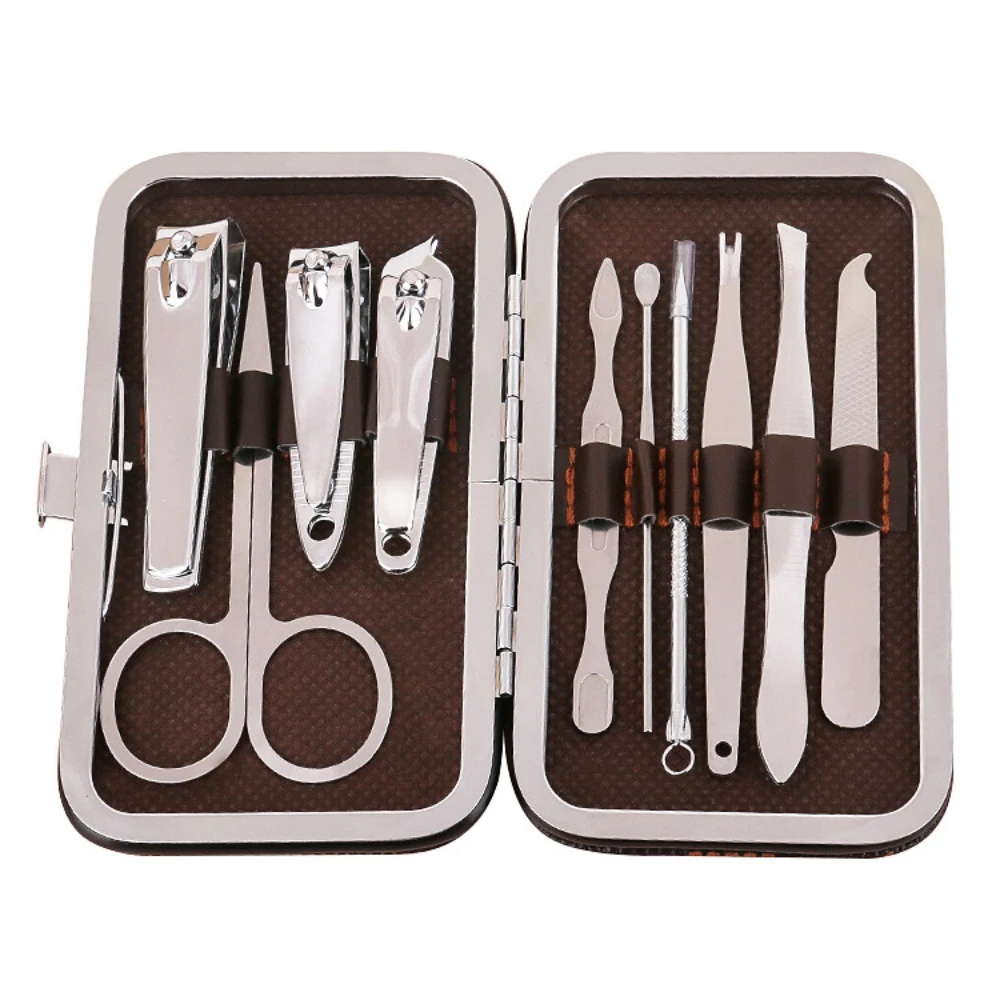 Manicure Cutters Nail Clipper Set Stainless Steel Ear Spoon Nail Clippers Pedicure Professional Manicure Tool 10Pcs toe nail clipper,nail clipper set,nail clipper,nail clippers,nail clippers kit