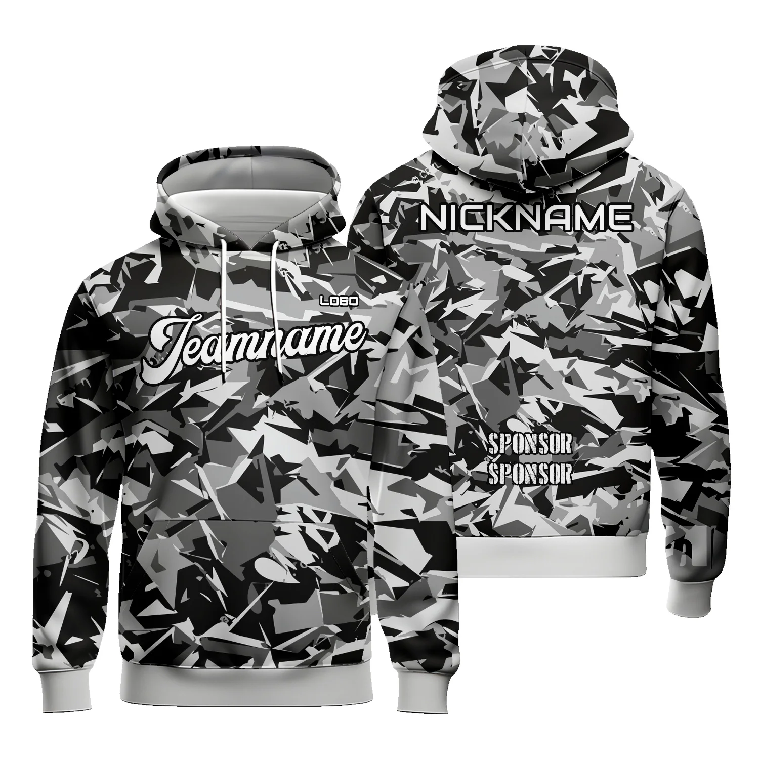 Graphic Camouflage Hoodies for Men Women Sublimation Football Pullover Sweatshirt
