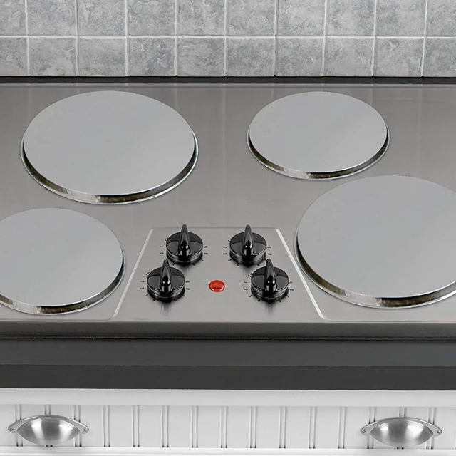 4PCS Round Stainless Steel Electric Stove Top Burner Protection