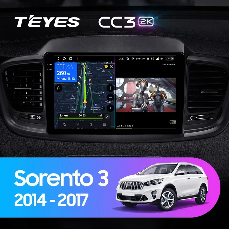 TEYES CC3 2K,   3 2014 - 2017   Ƽ̵  ÷̾, ׺̼ ׷ GPS, ȵ̵ 10, 2din DVD 