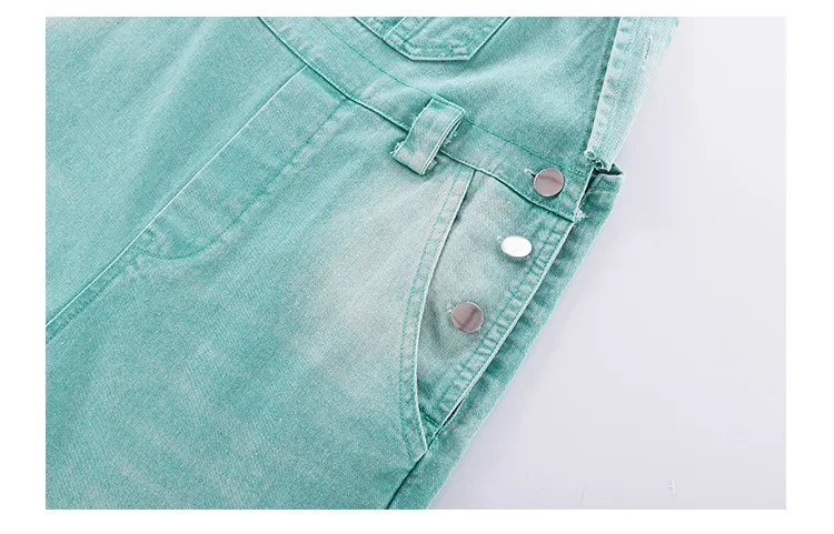 summer teen girls water washed punk wide leg jumpsuit junior kids loose slimming casual Cowboy overalls 4-14 child ropa trousers