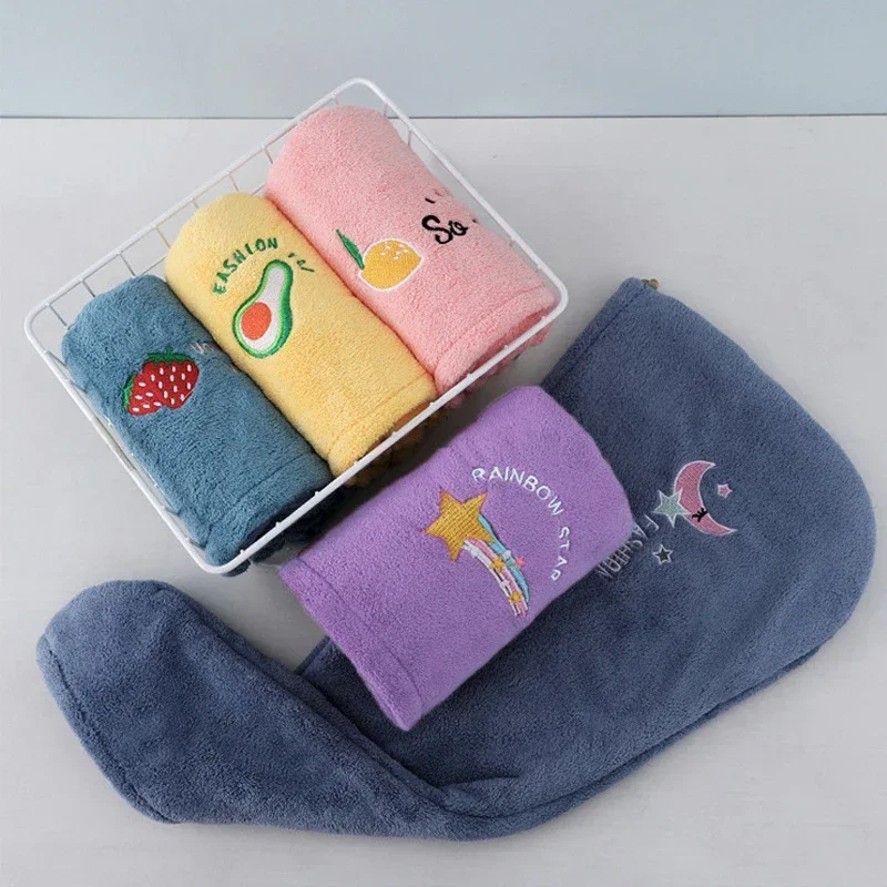 1pc Quickly Dry Hair Hat Super Absorbent Soft Bathroom Women Head Towels Girls Cute Hair Towel Hair Dry Wrap Bonnets 3