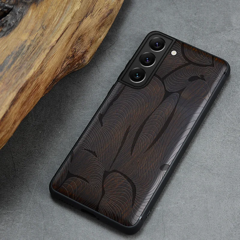 Чехол Elewood для Samsung Galaxy S22 Plus Ультратонкий Деревянный чехол с резьбой тонкие