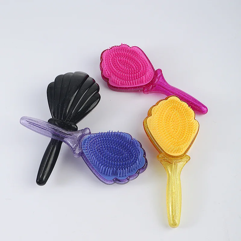 The New Transparent Hairdressing Hair Brush Portable Shell Comb Airbag Massage Hair Care Cute Cartoon Rainbow Comb
