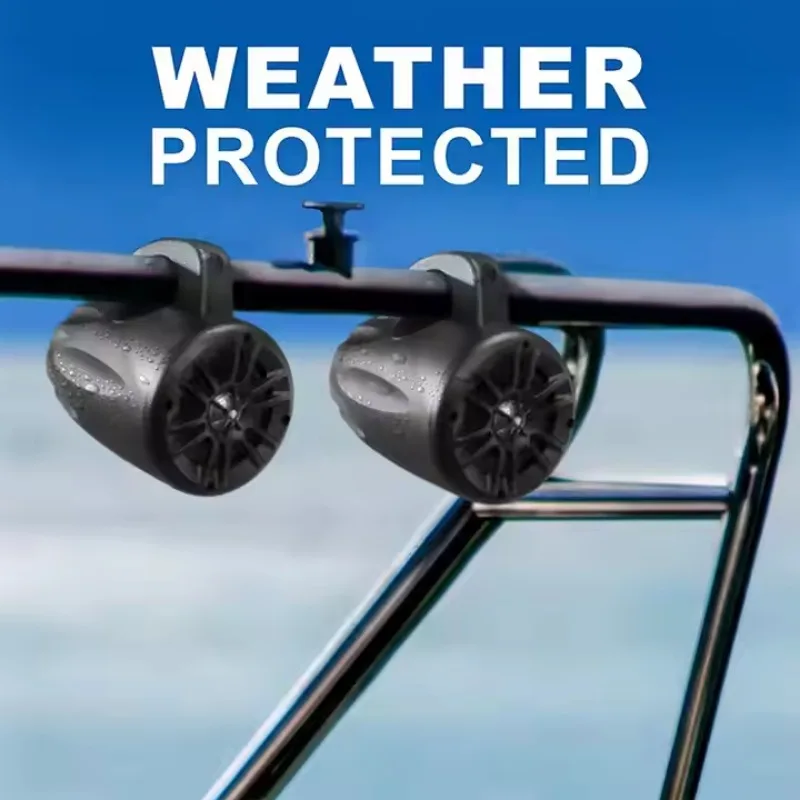 Marine Audio 4 Inch Marine Outdoor Speaker Boat Audio Plastics Waterproof Rated 2-Way Full Range Direct Current