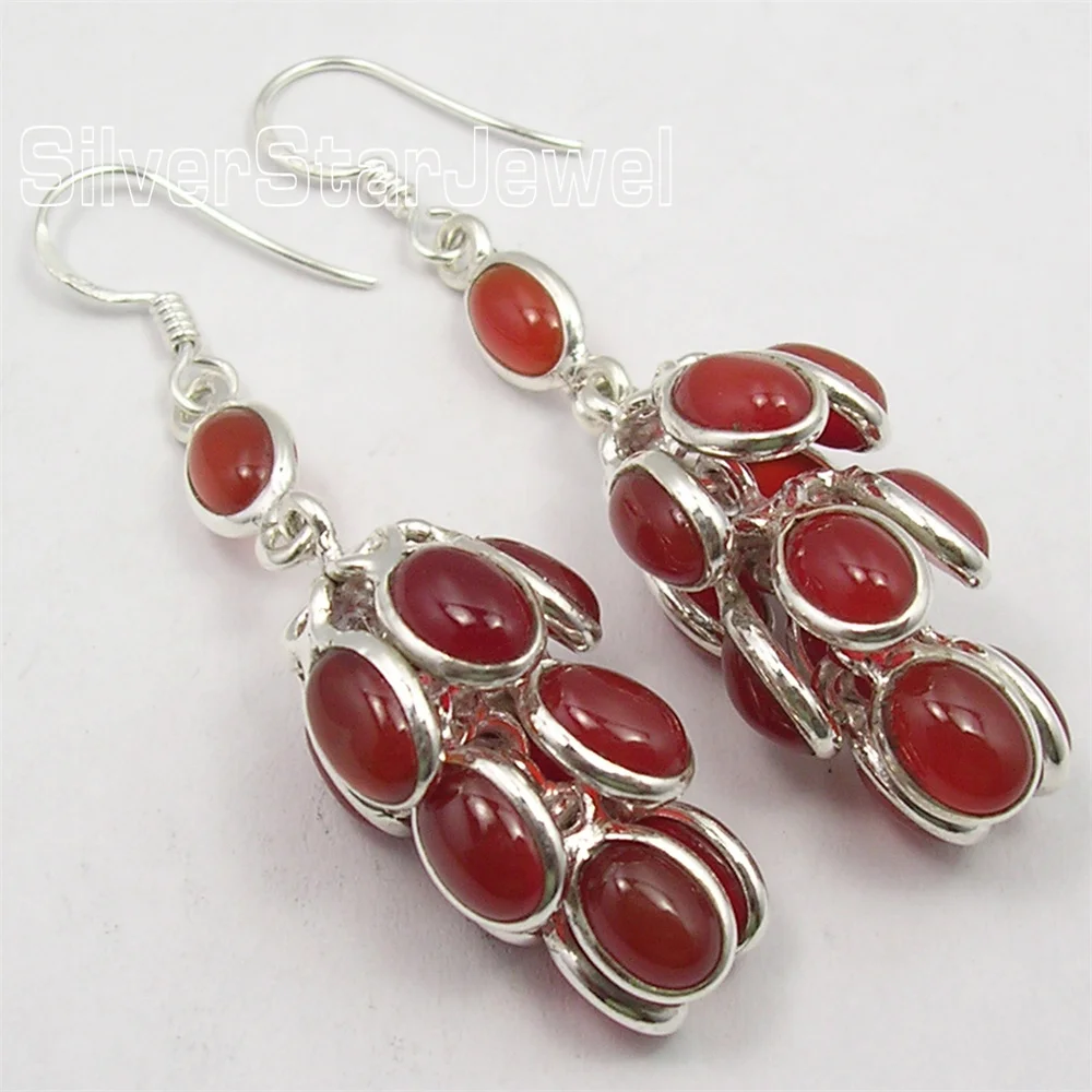 Many Color Grape Semi-precious Stone Hook Earrings 2.2