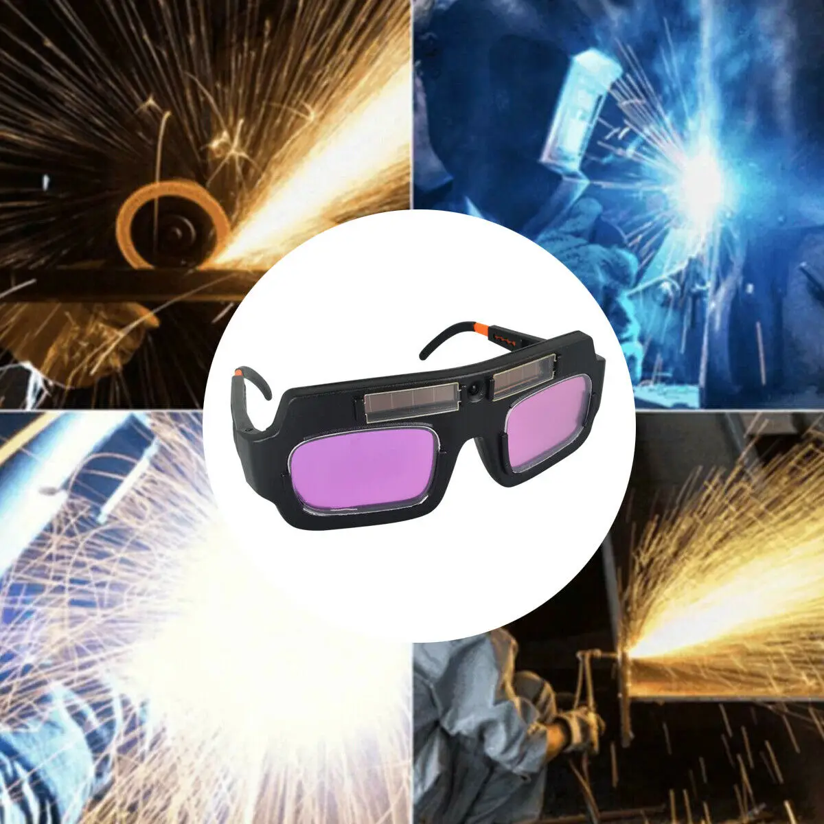

Welding Gas Cutting Safety Goggles Solar Energy Automatic Dimming Welding Glasses Double Layer Rapidly Lightening Goggles