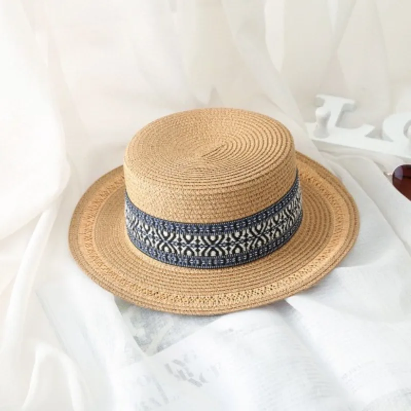 

Designer Brand Men's and Women's Spring and Summer Flat Straw Hat Travel Sunshade Sunblock Block Cap Hollow Lace 모자 골프모자 Кепка