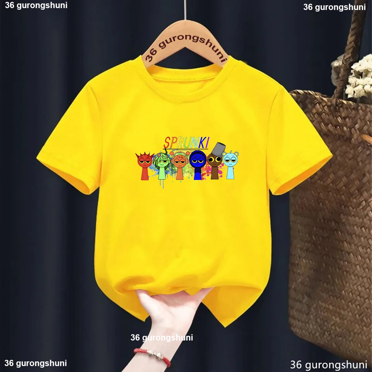 Just A Guy Who Likes Sprunki Boy Graphic Print Sprunki Kids T-Shirt Fashion Trend Boy Tshirt Summer Boys/Girls Universal Clothes 3