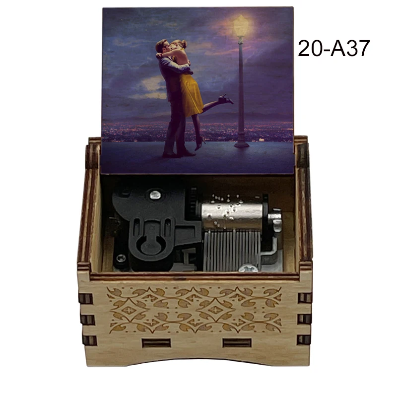 Black Wooden La La Land Music Box 18 Tones Wind Up Gift Music City of Stars Movie Fans Souvenir Friend Birthday Decoration