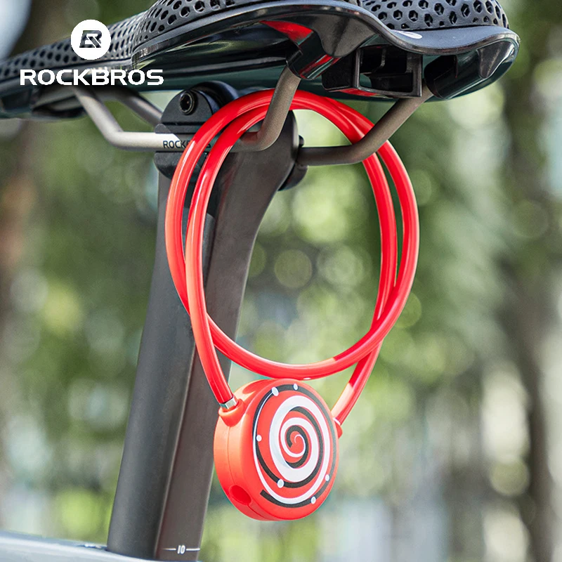 

ROCKBROS Electric Scooter Lock Security Bicycle Cable Lock Bike Motorcycle Helmet Anti-theft Portable MTB Cycling Wire Key Lock