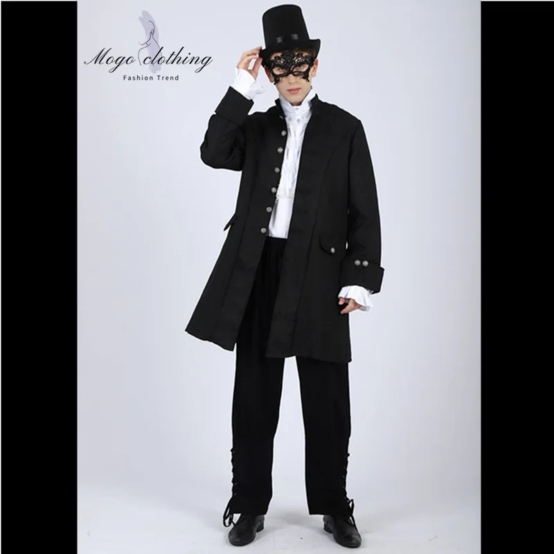 

Halloween Vampire Devil Cosplay Costume Adult Men Medieval European Gothic Steampunk Coat Victorian Court Nobles Clothes