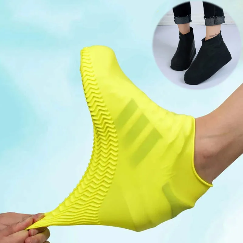 Shoe Covers Reusable Rain Silicone Waterproof Non-Slip Unisex Boot Overshoes Outdoor Shoe Cover