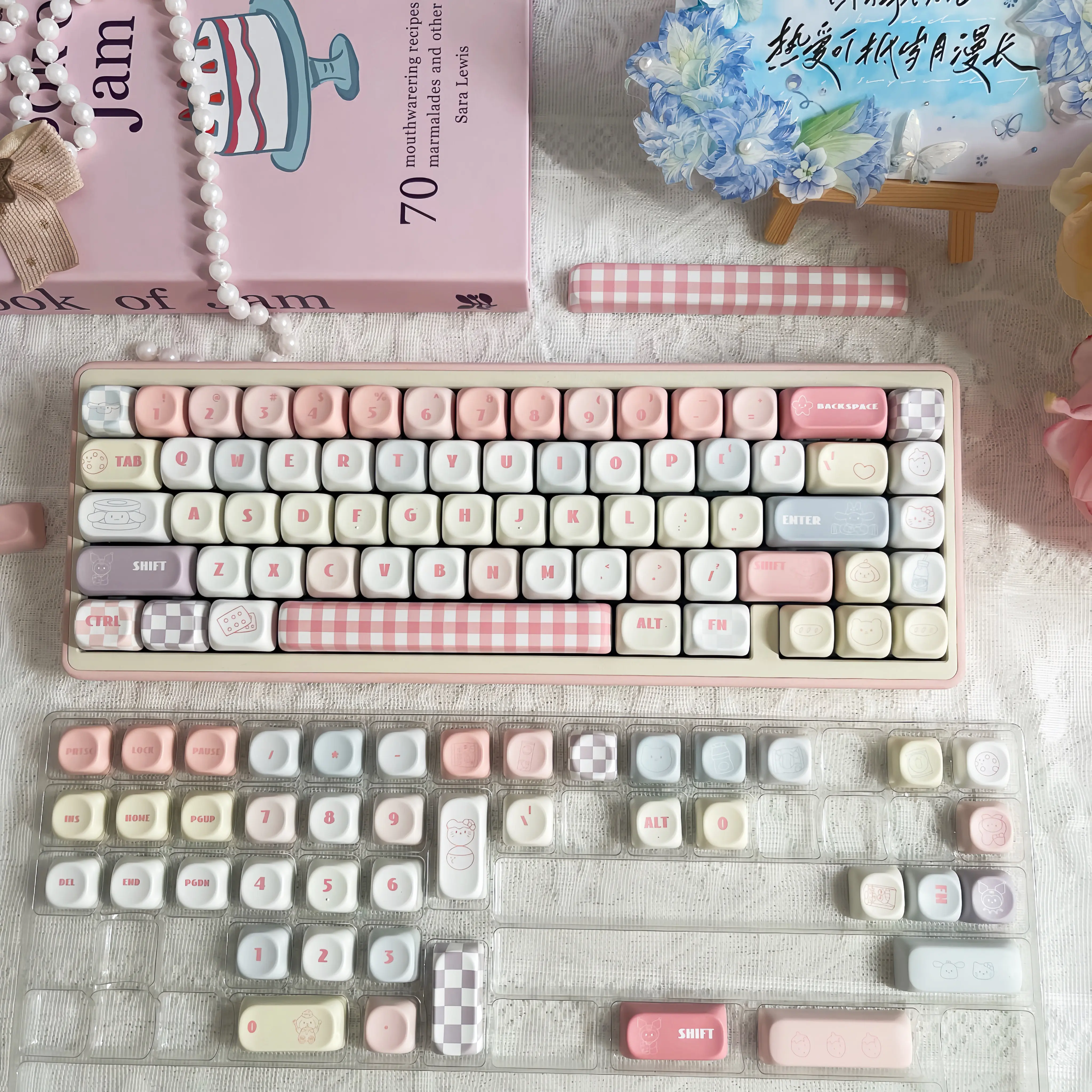 산리오 키캡 MOA 볼캡 PBT 핑크 여학생 귀여운 승화 64 68 75 84 87 98 108