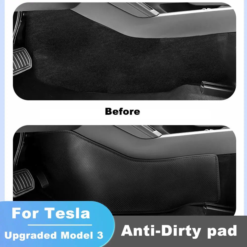 

For Tesla New upgrade Model 3+2024 Side Defense Kick Pad Center Control Anti Kick Pad Leather Protective Cover Accessories