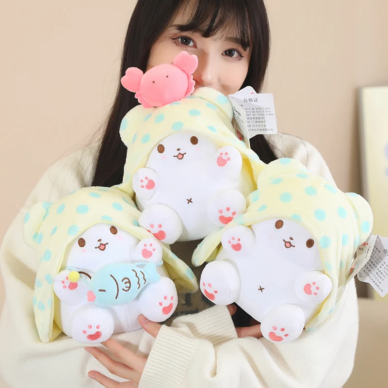 Anime Sanrio Kuromi New Kawaii Cute Marumofubiyori Blanket Bear Stuffed Plush Toys Plushies Birthday Party Gifts For Kids Girls