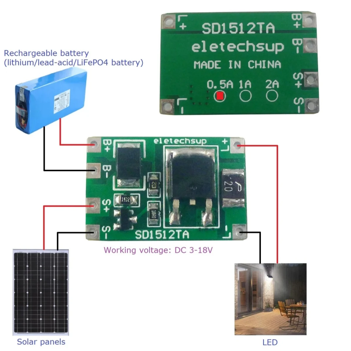 

20PCS SD1512TA Solar Controller Charging Street Light Switch Circuit Board